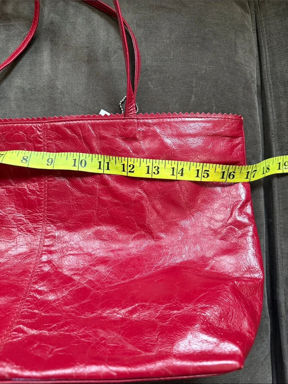 latico Red Leather Shoulder Tote with Floral Lining